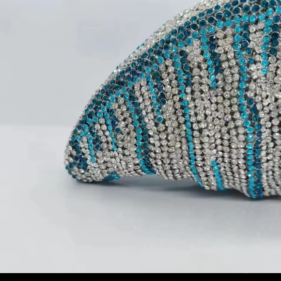 Elegant Silver and Blue Clutch